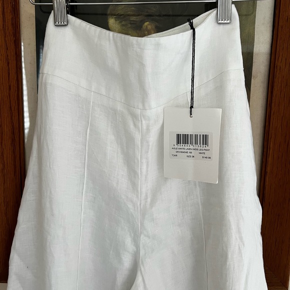 Dissh White Aisle Linen Wide Leg Pants - Picture 6 of 7